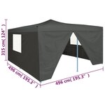 vidaXL Belvédère pliable avec 4 parois 5x5 m Anthracite