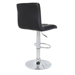 CRUNCH Lot de 2 tabourets de bar - Simili noir - Structure en métal chromé - Contemporain - L 41,5 x P 48 cm