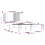 vidaXL Cadre de lit Marron miel Bois massif 180x200 cm Super King Size
