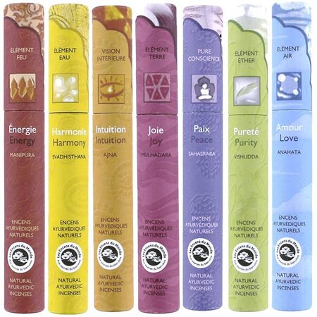Coffret 112 bâtonnets d'encens ayurvédique naturel
