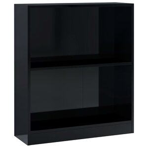 vidaXL Bibliothèque Noir brillant 60x24x74 5 cm Bois d'ingénierie