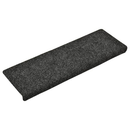vidaXL Tapis d'escalier 15 Pièces Tissu aiguilleté 65x21x4 cm Gris