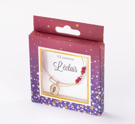 Bracelet éclair avec perles rouges