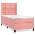 vidaXL Lit à sommier tapissier avec matelas Rose 90x200 cm Velours