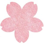6 sous-verres fleurs de cerisier à paillettes  en feutrine  15 x 15 cm