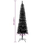 vidaXL Sapin de Noël étroit Noir 240 cm