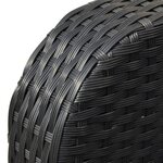 vidaXL Salon de jardin 4 Pièces avec coussins Résine tressée Noir
