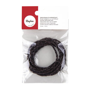 Ruban tressé en cuir synth. Idéal pour Bracelet 3mm Brun 1 5m