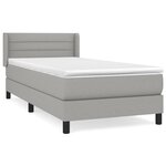 vidaXL Lit à sommier tapissier avec matelas Gris clair 100x200cm Tissu