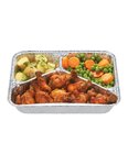 (lot  de 1000) plat rectangulaire aluminium 2 compart. 227 x 177 x 30mm