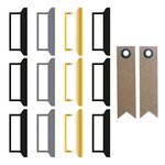 12 stickers onglets pour Bullet journal noir-gris-doré + 20 étiquettes kraft Fanion