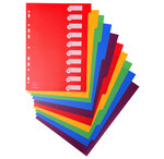 Intercalaires Polypropylène Opaque Semi Rigide 12 Positions - A4 - Couleurs Assorties - X 15 - Exacompta