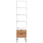 vidaXL Bibliothèque New York Blanc et bois clair Bois de pin massif