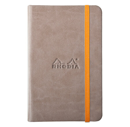 RHODIARAMA - Webnotebook A6 TAUPE 192p uni pap ivoire Clf 90g ferm. élast. RHODIA