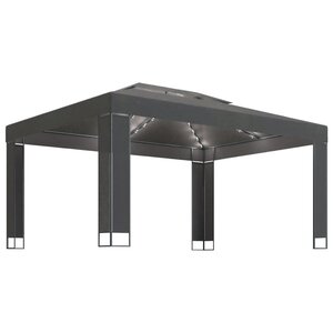 vidaXL Tonnelle avec guirlande lumineuse à LED 3x4 m Anthracite
