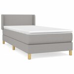 vidaXL Lit à sommier tapissier avec matelas Gris clair 100x200cm Tissu