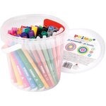 PRIMO 623BPS75 36 feutres géants et 36 feutres super-lavables pointe fine, en seau de 72, 12 couleurs, 3 pochoirs
