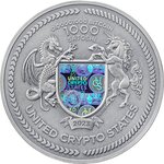 BINARY EAGLE Cryptocurrency 2 onces argent monnaie 1000 Satoshi United Crypto States 2023