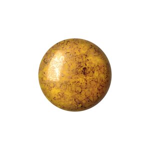 Diy - cabochon rond en verre 25mm - opaque jonquil bronze