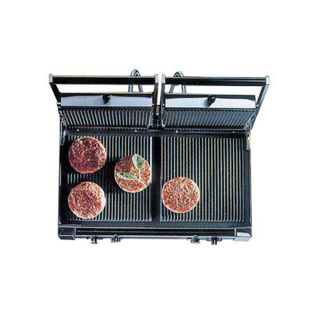 Appareil à panini professionnel plaque rainurée double - 3 1 kw -  -