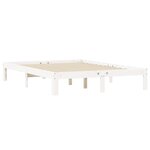 vidaXL Cadre de lit blanc 140x190 cm bois de pin massif