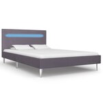 vidaXL Cadre de lit avec LED Gris Tissu 120 x 200 cm