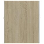 vidaXL Armoire d'évier et lavabo intégré Blanc/chêne sonoma Aggloméré