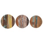 vidaXL Tables d'appoint 3 Pièces Bois de récupération massif