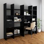 vidaXL Bibliothèque Noir brillant 60x35x180 cm Aggloméré
