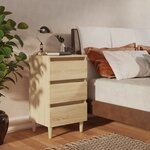 vidaXL Tables de chevet pieds en bois 2 Pièces Chêne sonoma 40x35x69 cm