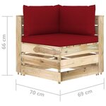 vidaXL Salon de jardin 11 Pièces avec coussins Bois imprégné de vert