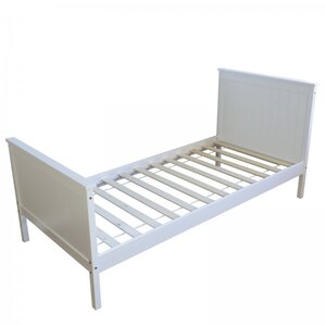 Lit simple en bois - couleur blanc