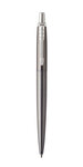 PARKER Jotter Premium - Stylo bille, Pinstripe Gris Oxford, attributs chromés, recharge bleu pointe moyenne