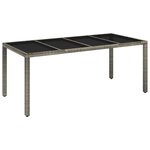 vidaXL Mobilier à dîner de jardin et coussins 7 Pièces gris rotin
