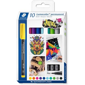 Marqueur permanent 317m lumocolor étui de 10 staedtler