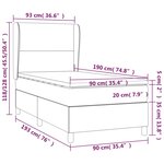 vidaXL Lit à sommier tapissier avec matelas Noir 90x190 cm Tissu
