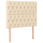 vidaXL Lit à sommier tapissier avec matelas Crème 100x200 cm Tissu