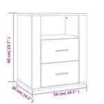 vidaXL Table de chevet Sonoma gris 50x36x60 cm Bois d'ingénierie
