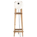 vidaXL Lampadaire Blanc E27 Bois de manguier massif