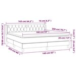 vidaXL Lit à sommier tapissier avec matelas Gris foncé 160x200cm Tissu