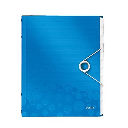 Trieur wow polypro a4 12 compartiments bleu métallisé leitz