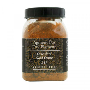 Pigment en poudre - sennelier - ocre doré - pot de 200 ml