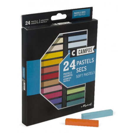 Boîte de 24 pastels à sec campus assortis