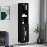 vidaXL Buffet haut Noir 34 5x34x180 cm Bois d'ingénierie