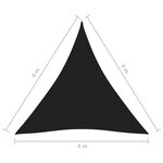 vidaXL Voile de parasol Tissu Oxford triangulaire 4x4x4 m Noir