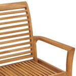 vidaXL Banc de jardin avec coussin à carreaux gris 112 cm Teck massif