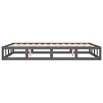 vidaXL Cadre de lit Gris 135x190 cm Double Bois massif