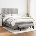 vidaXL Lit à sommier tapissier avec matelas Gris clair 140x200cm Tissu