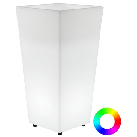 Bac à fleurs luminueux intérieur extérieur melisa 50 cm recharge solaire + électrique