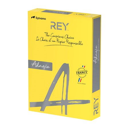 Ramette papier couleur rey adagio couleurs intenses a3 80 gr - 500 feuilles - jaune vif